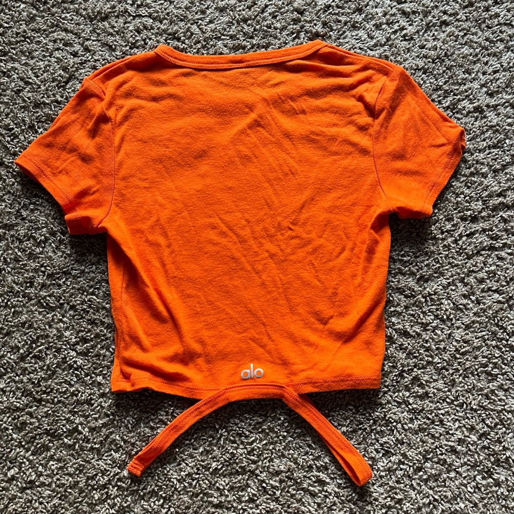 ALO top orange workout